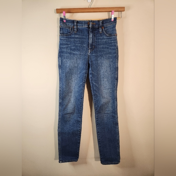 Madewell 10" High-rise Skinny Classic Blue Denim Jeans Womens Sz 24 - Picture 1 of 7